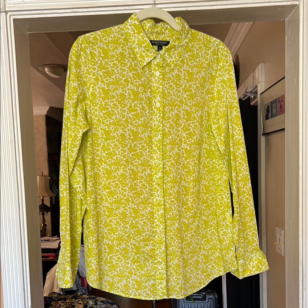 Banana Republic Yellow Casual Button Down Shirt